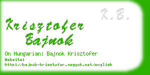 krisztofer bajnok business card